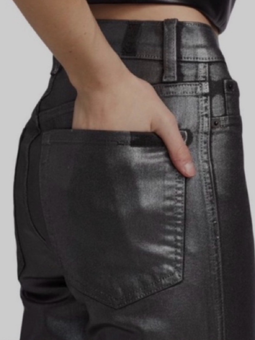 7 for All Mankind Metallic Slim Jeans - Picture 6 of 16
